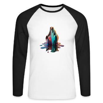 DRIPPY - Unisex Long Sleeve Baseball T-Shirt - white/black - Front - Nik (191cm)