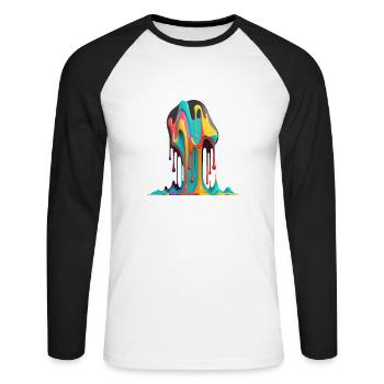 DRIPPY - Unisex Long Sleeve Baseball T-Shirt - white/black - Front - Nik (191cm)