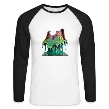 DRIPPY HOUSE - Unisex Long Sleeve Baseball T-Shirt - white/black - Front - Nik (191cm)