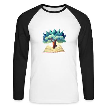 Reader Book Lovers Book Books Reading Gift - T-shirt baseball manches longues Homme - blanc/noir - Devant - Nik (191cm)