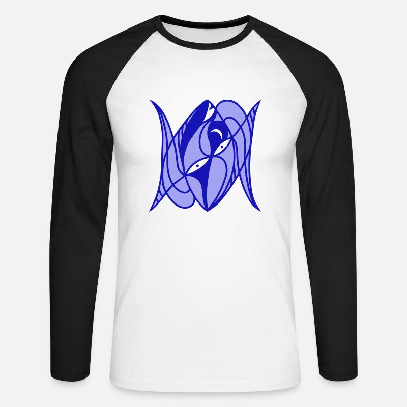 Metamorphose. Evolutionäre Verwandlung - Unisex Baseballshirt langarm - Weiß/Schwarz