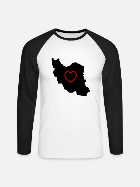 Iran Love - Unisex Long Sleeve Baseball T-Shirt - white/black