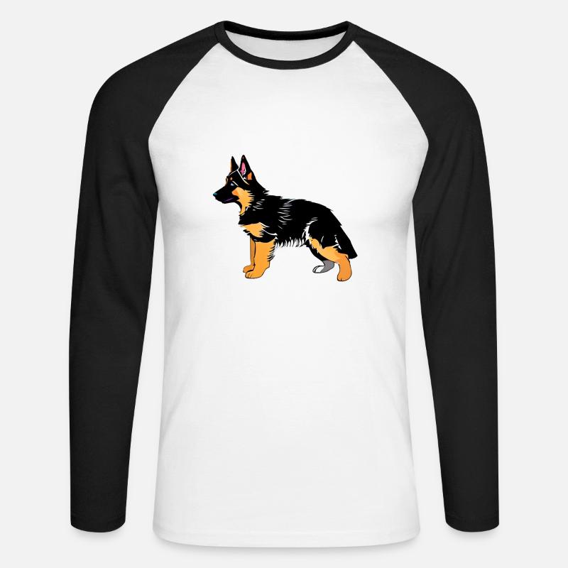 Cucciolo di cane Proprietario del cane da pastore tedesco - Maglia da baseball a manica lunga da uomo - bianco/nero