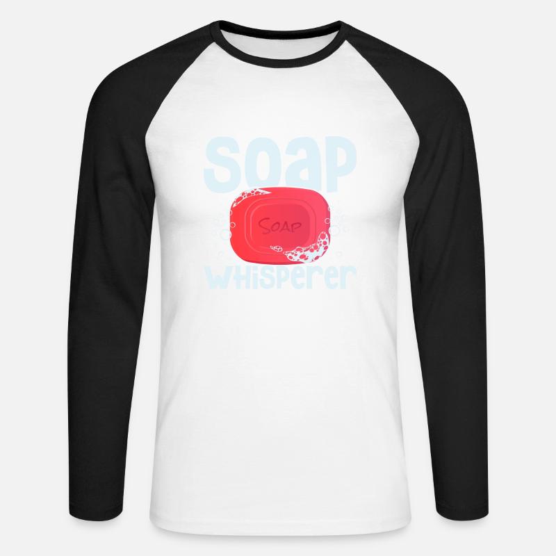Soap Whisperer Soapmaker Soapmaking - Unisex Baseballshirt langarm - Weiß/Schwarz