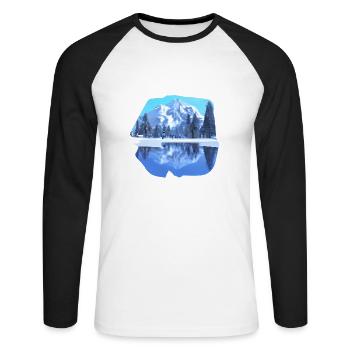 Mountains Hike Mountain Hikers Hiking Mountain Hiking - Unisex Long Sleeve Baseball T-Shirt - white/black - Front - Nik (191cm)
