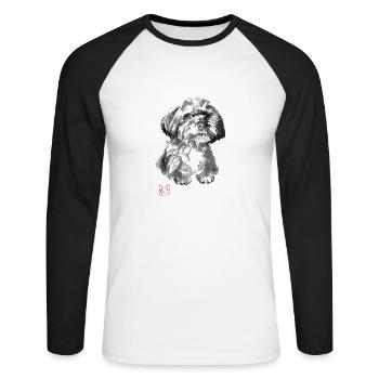 Canis Minor - Unisex Long Sleeve Baseball T-Shirt - white/black - Front - Nik (191cm)