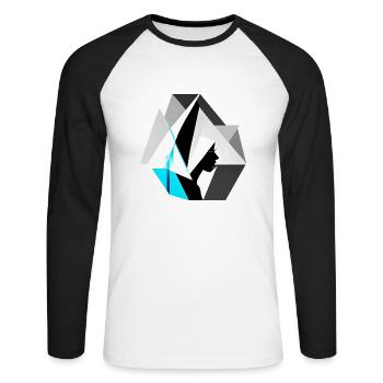 À la mode tardive - T-shirt baseball manches longues Homme - blanc/noir - Devant - Nik (191cm)