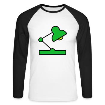 Lampe de bureau - T-shirt baseball manches longues Homme - blanc/noir - Devant - Nik (191cm)