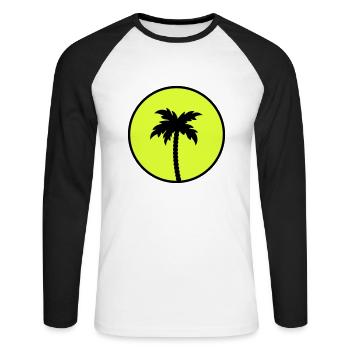 Conception de palmiers - T-shirt baseball manches longues Homme - blanc/noir - Devant - Nik (191cm)