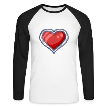 Pillowg1rl Emote Herz - Unisex Baseballshirt langarm - Weiß/Schwarz - Vorne - Nik (191cm)