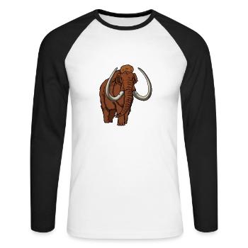 Mammut farbig - Unisex Baseballshirt langarm - Weiß/Schwarz - Vorne - Nik (191cm)