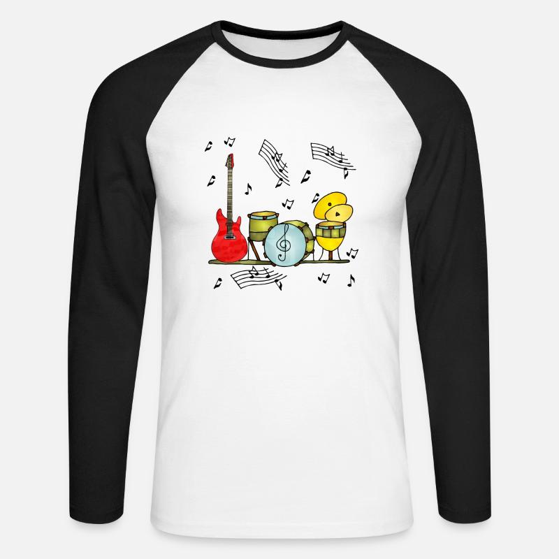 Strumenti musicali - Maglia da baseball a manica lunga da uomo - bianco/nero