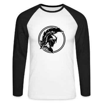 Warrior Sparta Helmet Spartan - Unisex Long Sleeve Baseball T-Shirt - white/black - Front - Nik (191cm)