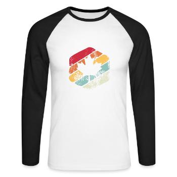 Canada Vintage Gift - Unisex Long Sleeve Baseball T-Shirt - white/black - Front - Nik (191cm)