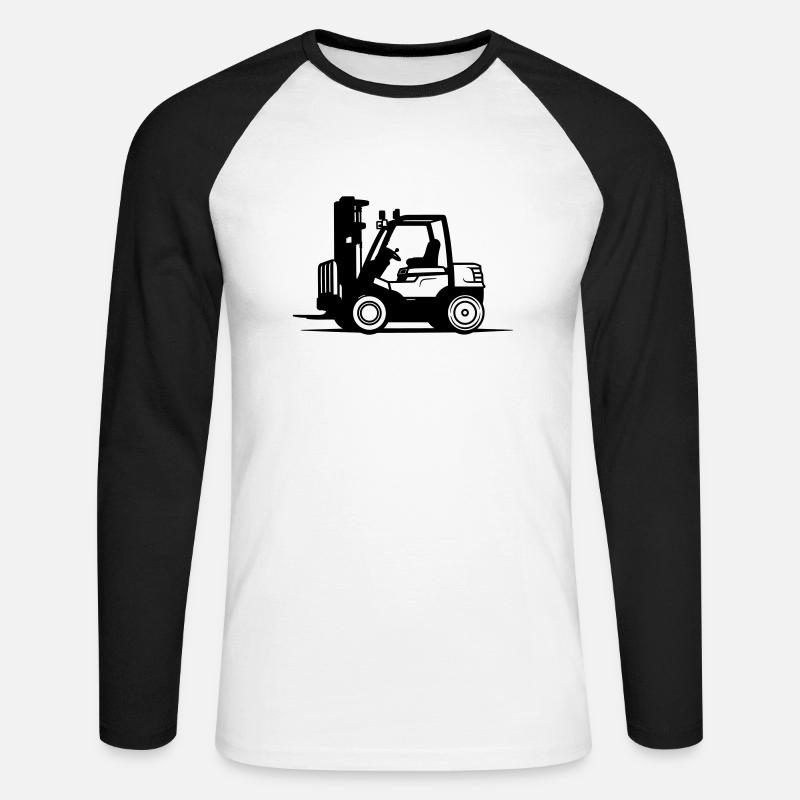 Gabelstapler - Unisex Baseballshirt langarm - Weiß/Schwarz
