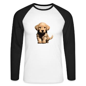 Puppy Dogs Golden Retriever Dog Owners - Unisex Long Sleeve Baseball T-Shirt - white/black - Front - Nik (191cm)