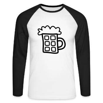 Beer 1 - Unisex Long Sleeve Baseball T-Shirt - white/black - Front - Nik (191cm)
