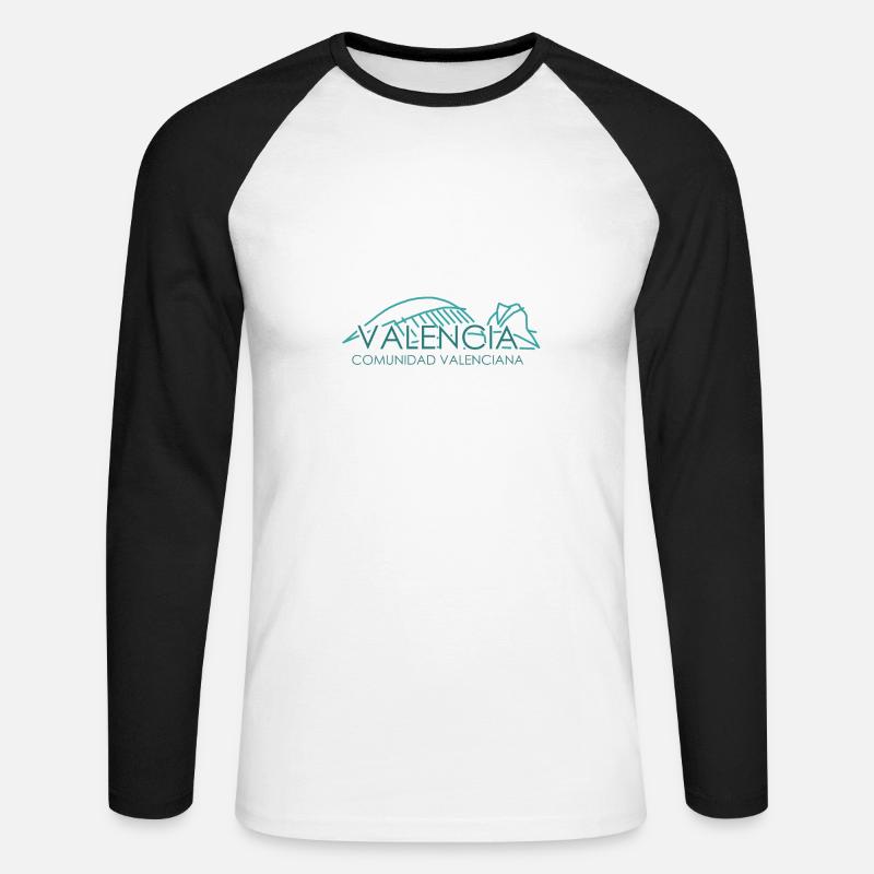 Valenz - Unisex Baseballshirt langarm - Weiß/Schwarz