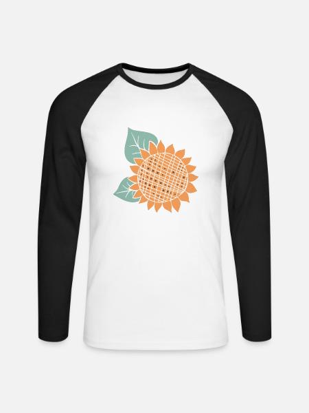 Sommer - Unisex Baseballshirt langarm - Weiß/Schwarz