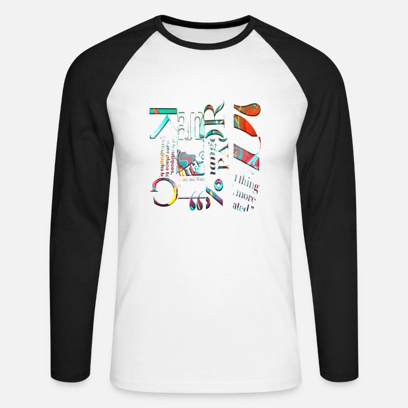 Zeitungsausschnitte Scrapbook Zeitschriften Alphabet Code - Unisex Baseballshirt langarm - Weiß/Schwarz