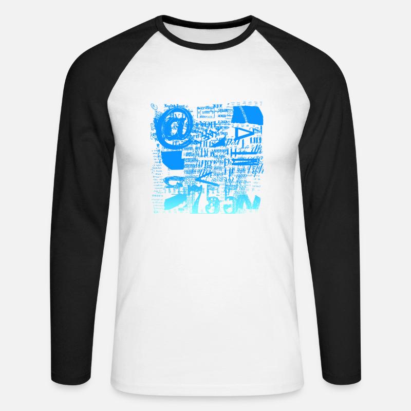 Zeitungsausschnitte Scrapbook Zeitschriften Alphabet Code - Unisex Baseballshirt langarm - Weiß/Schwarz