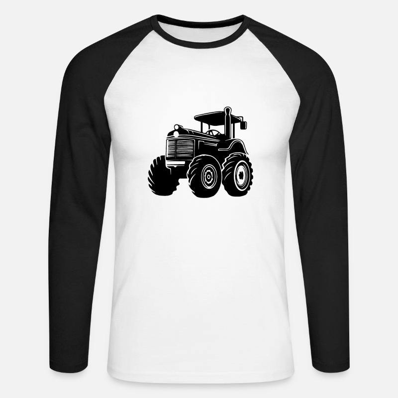 Traktor - Unisex Baseballshirt langarm - Weiß/Schwarz