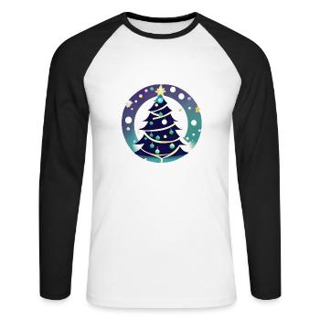 Christmas Gift Christmas Tree Fir Tree - Unisex Long Sleeve Baseball T-Shirt - white/black - Front - Nik (191cm)