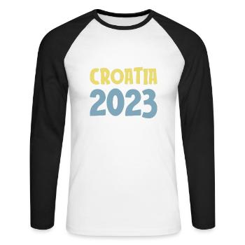 Croatia 2023 - Unisex Long Sleeve Baseball T-Shirt - white/black - Front - Nik (191cm)