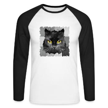 Kommen Sie - Unisex Baseballshirt langarm - Weiß/Schwarz - Vorne - Nik (191cm)
