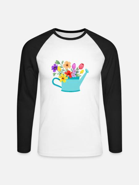 Blume Geschenk Blumen Garten Hobbygärtner Gärtner - Unisex Baseballshirt langarm - Weiß/Schwarz