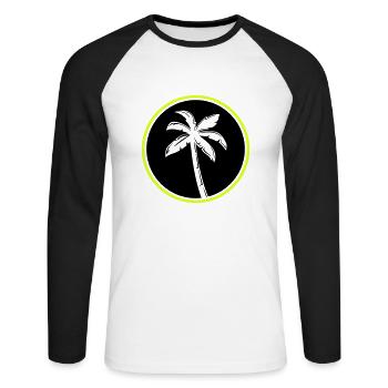 palmier - T-shirt baseball manches longues Homme - blanc/noir - Devant - Nik (191cm)