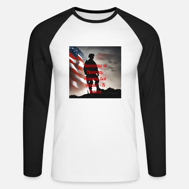 Veteranen, Veteranen, Waffenstillstand. - Unisex Baseballshirt langarm - Weiß/Schwarz