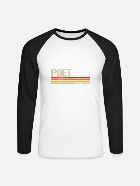 Poet Limited Editon - Unisex Baseballshirt langarm - Weiß/Schwarz