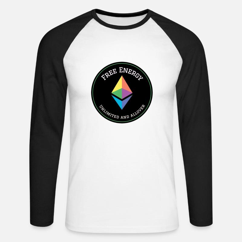 Äther Freie Energie Logo - Unisex Baseballshirt langarm - Weiß/Schwarz