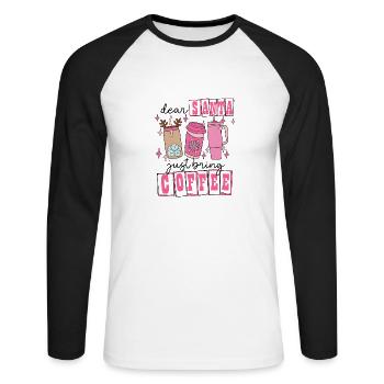 Winterzeit Schneeflocken Weihnachten Eis Geschenk - Unisex Baseballshirt langarm - Weiß/Schwarz - Vorne - Nik (191cm)