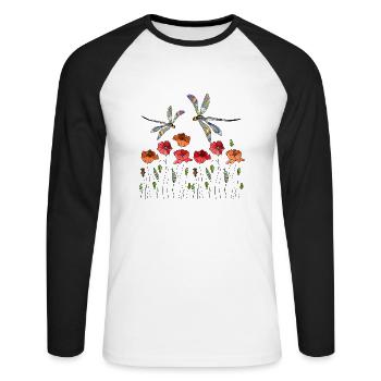 Wichtig - Unisex Baseballshirt langarm - Weiß/Schwarz - Vorne - Nik (191cm)