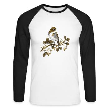 Bird - Unisex Long Sleeve Baseball T-Shirt - white/black - Front - Nik (191cm)