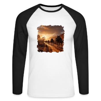Les chameaux sont adaptés aux conditions désertiques - T-shirt baseball manches longues Homme - blanc/noir - Devant - Nik (191cm)