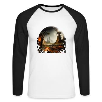 Humanity's dream of exploring distant worlds - Unisex Long Sleeve Baseball T-Shirt - white/black - Front - Nik (191cm)