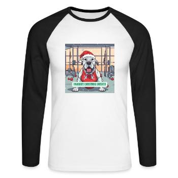 The Jingle Bells - Doggy Edition - Unisex Long Sleeve Baseball T-Shirt - white/black - Front - Nik (191cm)