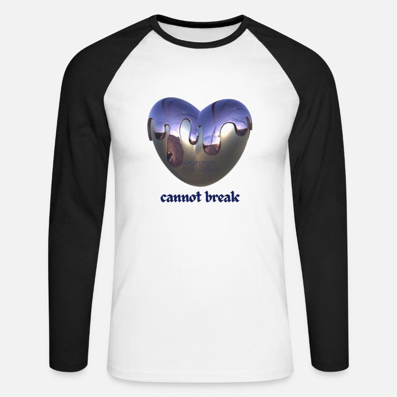 Steel cannot break - Unisex Baseballshirt langarm - Weiß/Schwarz