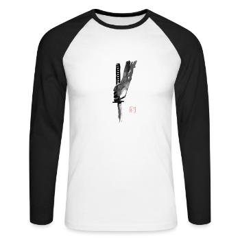 hand and sword - Unisex Long Sleeve Baseball T-Shirt - white/black - Front - Nik (191cm)