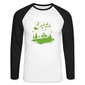 Xmas christmas santa clau naughty holidays winter - Unisex Long Sleeve Baseball T-Shirt - white/black - Front - Nik (191cm)