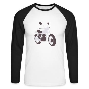 Moto Motocross Fan de moto Motard - T-shirt baseball manches longues Homme - blanc/noir - Devant - Nik (191cm)