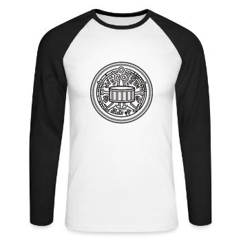 Drum Drummer Schlagzeug - Unisex Baseballshirt langarm - Weiß/Schwarz - Vorne - Nik (191cm)