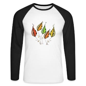 List - Unisex Long Sleeve Baseball T-Shirt - white/black - Front - Nik (191cm)