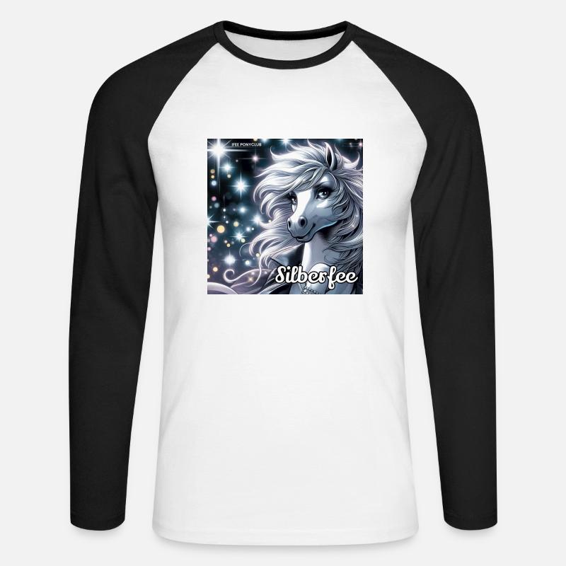 Silberfeenzauber - Unisex Baseballshirt langarm - Weiß/Schwarz