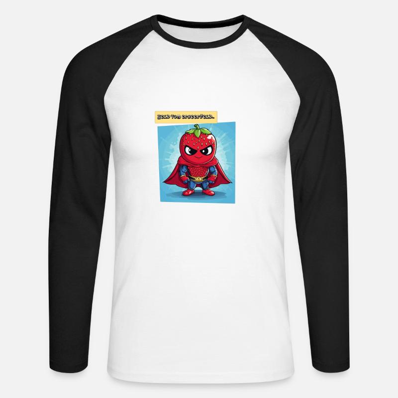 Held vom Erbeerfeld - Unisex Baseballshirt langarm - Weiß/Schwarz