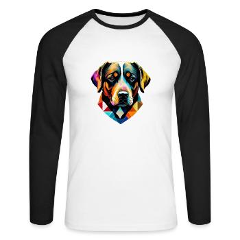 Dogs Shepherd Dog Owner Dog Owner Dog - Unisex Long Sleeve Baseball T-Shirt - white/black - Front - Nik (191cm)