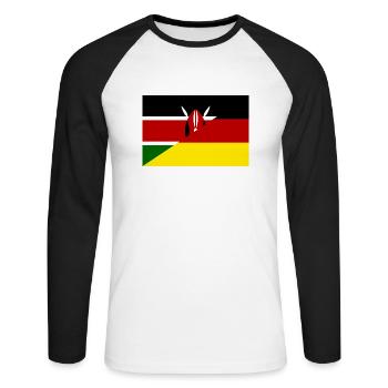 Germany Scotland Flag - Unisex Long Sleeve Baseball T-Shirt - white/black - Front - Nik (191cm)